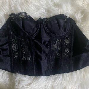 Elegant Black Lace Bustier Bra / Corset
